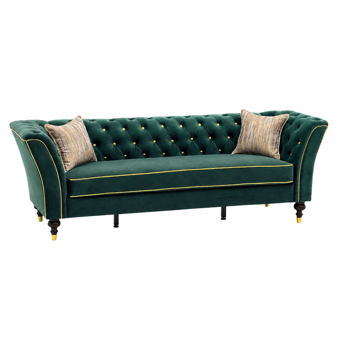 3 Person Sofa With Deep Seat, Tufted Backrest Home Essentials