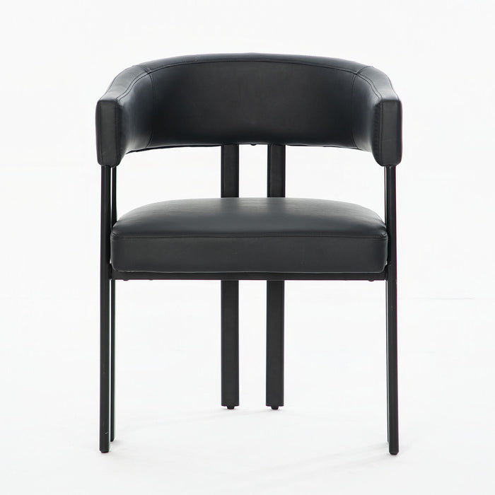 Modern Dining Upholstered Barrel Chair With Curved Back And Armrests Home Essentials