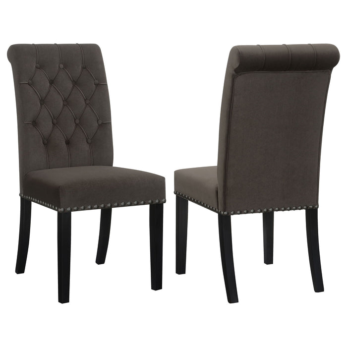 Side Chairs With Tufting Nailhead Trim (Set of 2) - Brown Furniture Max