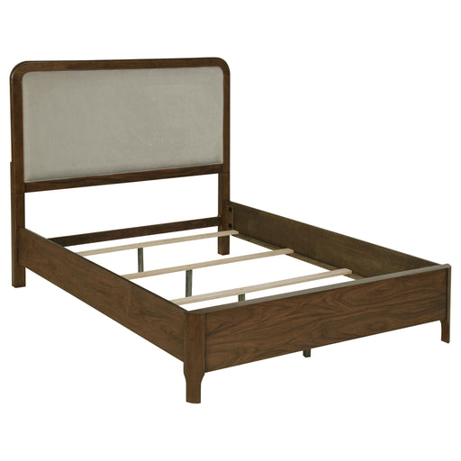 Verona - Queen Upholstered Panel Bed - Walnut Furniture Max