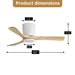 42" Flush Mount Ceiling Fan With 3 Blades, DC Reversible Motor Daily Nest