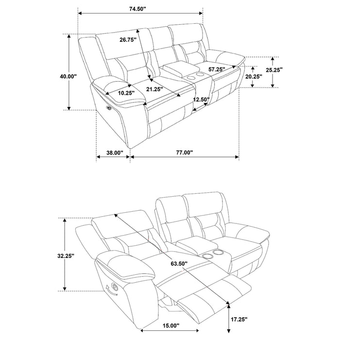 Brazelton - Glider Loveseat With Console Furniture Max