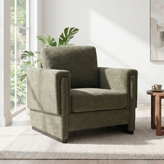 Upholstered Accent Armchair With Square Arm Hearth and Haven