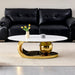 Oval Coffee Table With Geometric Precision Home Essentials