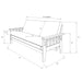 Montana - Full Size Futon Frame - Aqua Home Essentials