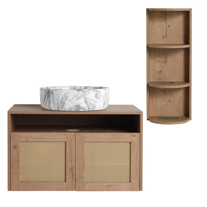Bathroom Vanity & Art Sink And Storage Rack, Float Mounting Design Home Essentials