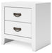 Binterglen - Two Drawer Night Stand - White Signature Design by Ashley®