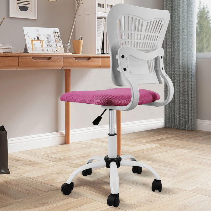 Home Office Chair Ergonomic Desk Chair Mesh Computer Adjustable Height Seat 360° Swivel Gaming Armless Chair Task - Pink