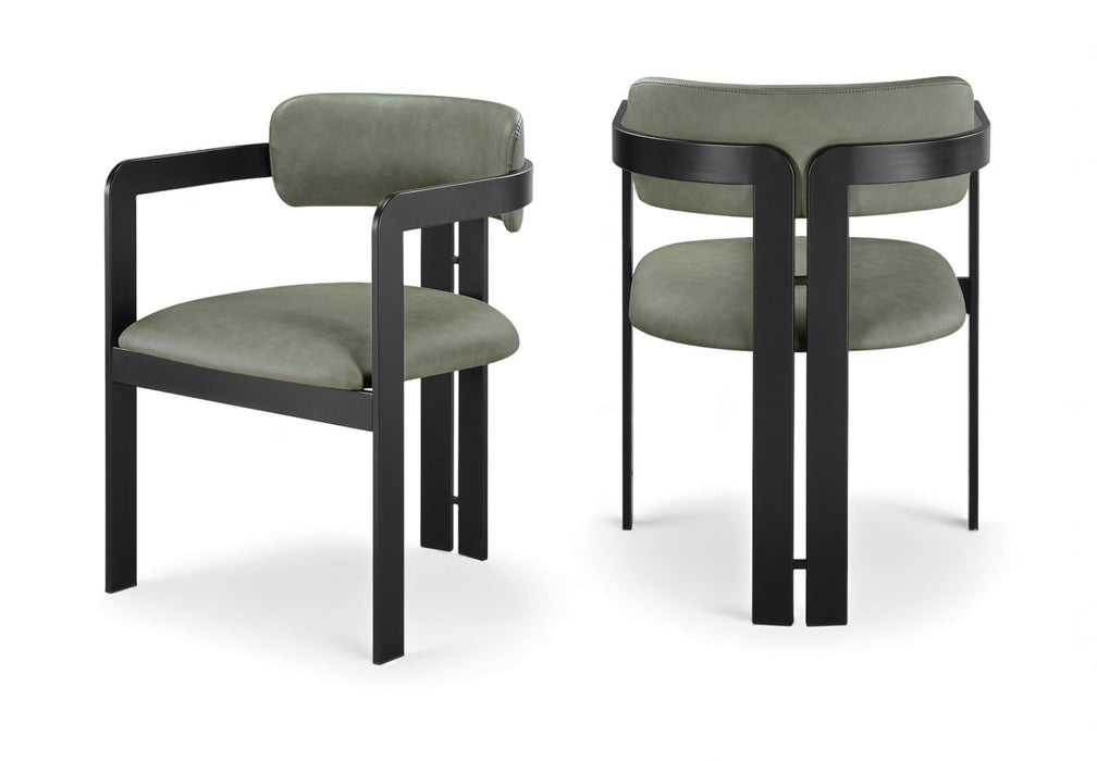 Aurum - Vegan Leather Upholstered Dining Chair With Graphite Black Base (Set of 2) Meridian Furniture