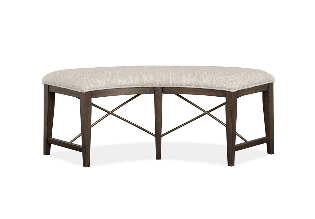 Westley Falls - Curved Bench With Upholstered Seat - Graphite Magnussen Furniture
