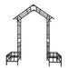 Garden Arch With Adjustable & Climbing Plants Support - Black Daily Nest