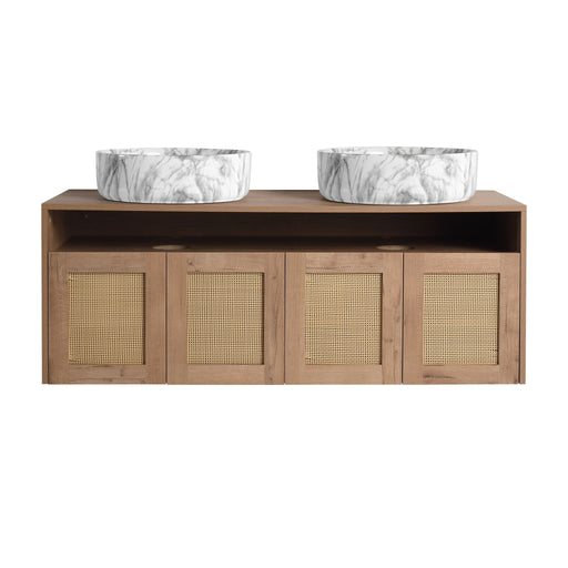 Bathroom Vanity With Art Sink, 2 Soft Close Doors, Float Mounting Design Home Essentials