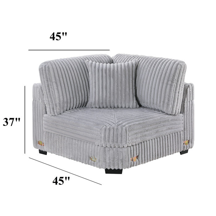 Corner Wedge Chair With Pillow, Living Room Furniture, Soft Upholstered Modular Seating - Gray / Mink Home Essentials