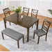 Elegant 6 Piece Dining Table Set With 4 Chairs And Bench Home Essentials