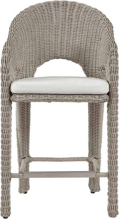Seacrest - Olefin Water Resistant Fabric And Wicker Outdoor Patio Bar Stool Meridian Furniture