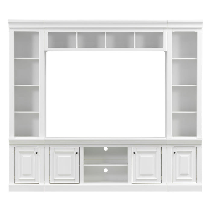 TV Stand With Hutch, Large Entertainment Center With Adjustable Shelves Hearth and Haven