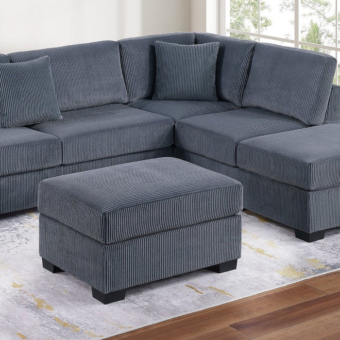 Sectional Sofa Set With Reversible Left / Right Chaise And Matching Cocktail Ottoman Home Essentials