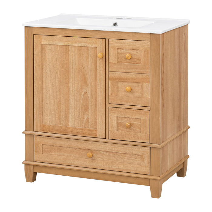 Freestanding Bathroom Vanity With Sink, Soft Close Doors & Drawers, Ample Storage - Wood Noble House