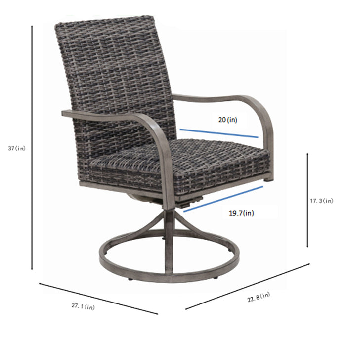 Outdoor Swivel Dining Chair (Set of 2) - Gray Home Essentials