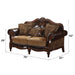 Dreena - Loveseat With 3 Pillows - Two Tone Brown Synthetic Leather & Chenille Cherry ACME