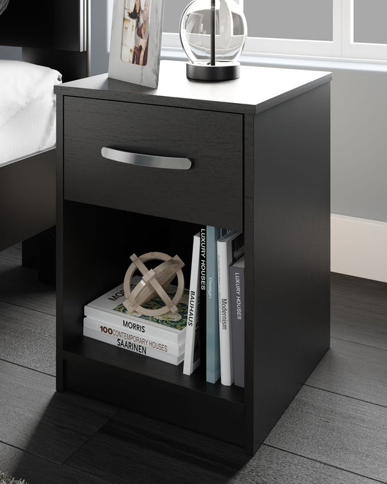 Finch - One Drawer Night Stand - Black Signature Design by Ashley®