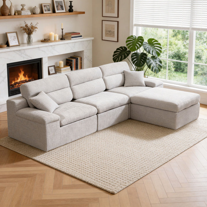 Corner Chaise Sofa With High Backrest Home Essentials