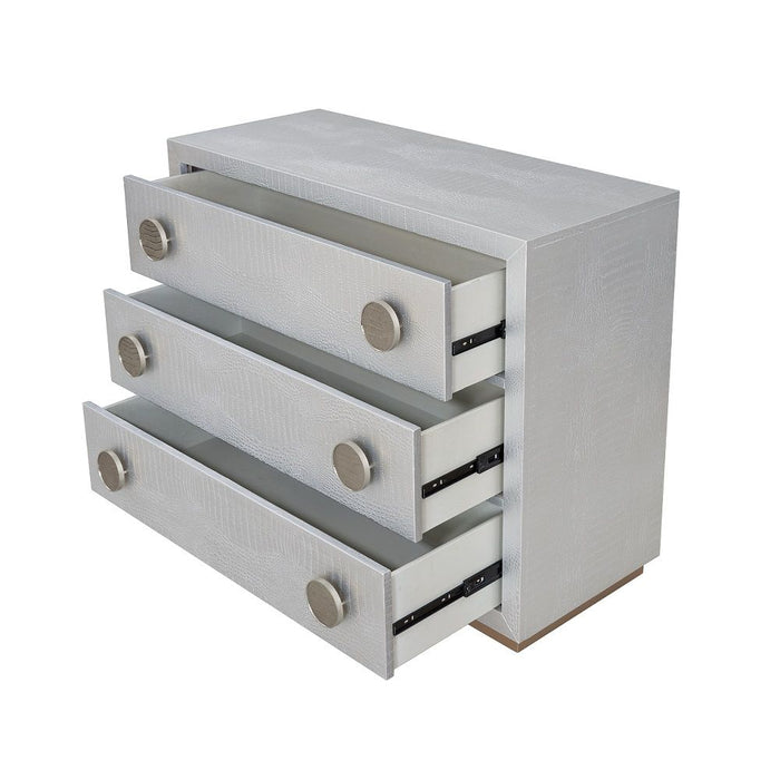 Anpu - Console Cabinet - Silver Faux Crocodile Skin ACME