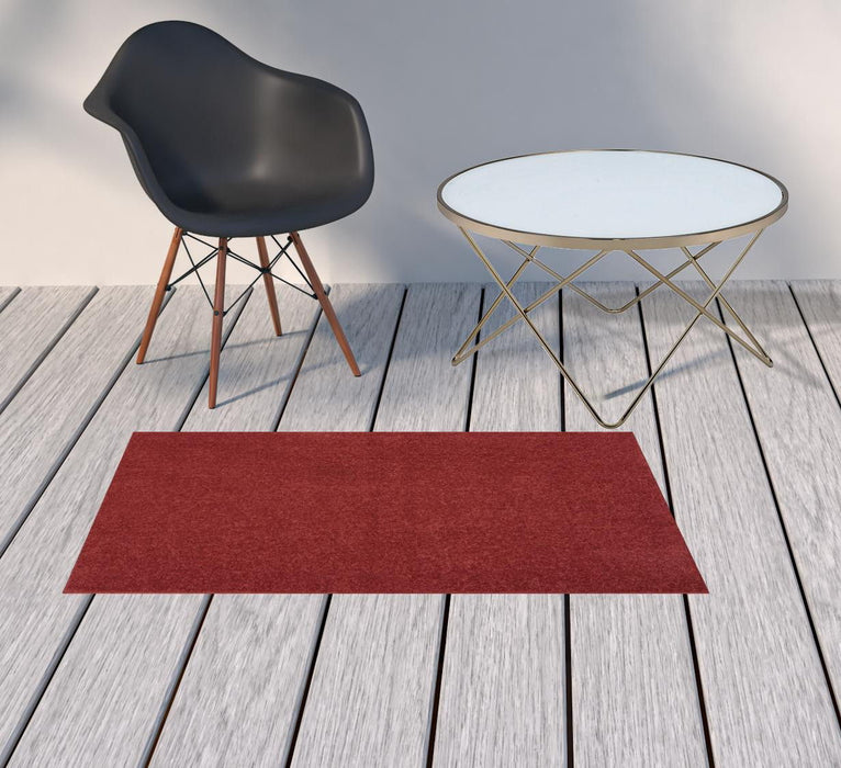 2' X 4' Non Skid Indoor / Outdoor Runner Rug - Brick Red