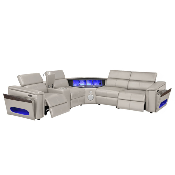 Nova - Sectional With Bluetooth Speaker, LED And Lifting Wine Cabinet Matrix Furniture Group