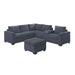 Contemporary L-Shaped Sectional Set With USB Console & Ottoman Home Essentials