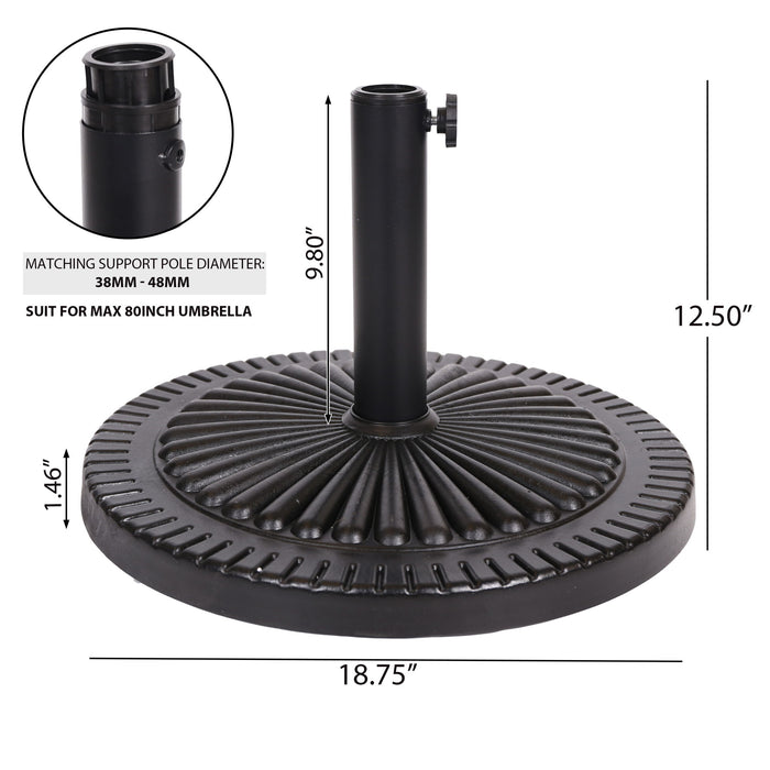 Resin Umbrella Base - Black Rock