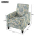 Upholstered Push Back Recliner Chair For Living Room - Blue Noble House