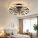 Caged Ceiling Fan With Remote Controlled LED Light - Matte Black Daily Nest