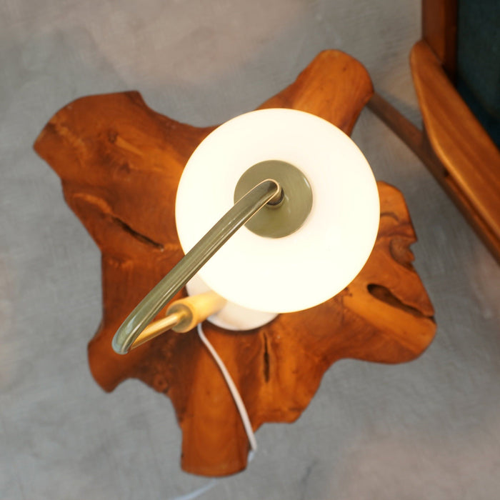 Bedside Table Lamp With Globe Lampshade - White Ashcroft Furniture