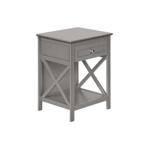 Accent End Table, 2 Tier, Storage Drawer, Transitional Style 8th Street