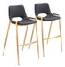 Desi - Barstool Chair With Gold Base (Set of 2) Zuo Modern