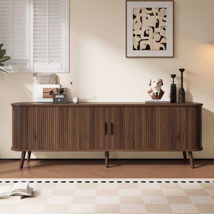 70" TV Stand, Media Center With Ample Storage - Dark Brown Hearth and Haven