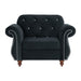 Tufted Chair With Nailhead Trim For Living Room - Black Home Essentials