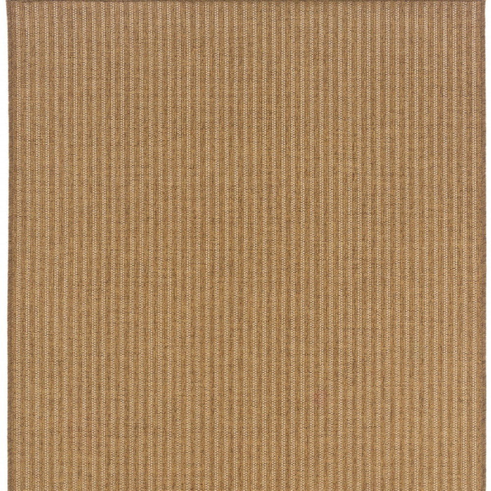 7' X 10' Striped Stain Resistant Outdoor / Indoor Area Rug - Tan