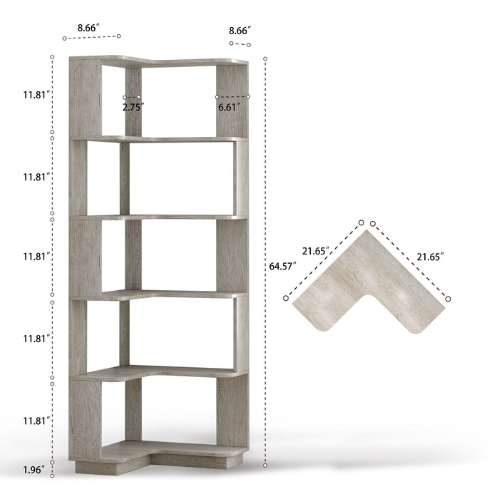 L-Shaped Corner Bookshelf Home Essentials
