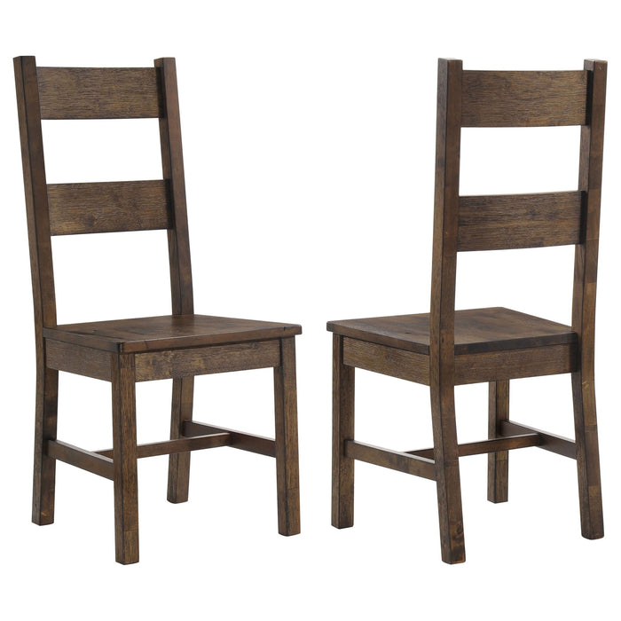 Ladder Back Dining Chairs With Straight Seat (Set of 2) - Brown Furniture Max