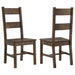 Ladder Back Dining Chairs With Straight Seat (Set of 2) - Brown Furniture Max
