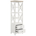 Delaney - 4 Shelf Bookcase With Top Storage Tower - White Furniture Max