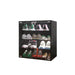 4 Layers Shoe Cabinet With Glass Door And Glass Layer Shoes Display Cabinet With LED Light Bluetooth Control - Black Daily Nest
