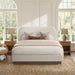 Linton - Queen Size Upholstered Platform Bed - Cream White / Light Grey / Camel Oak House & Home Furniture