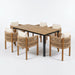 Outdoor Dining Set & Table And Rope Chairs Noble House