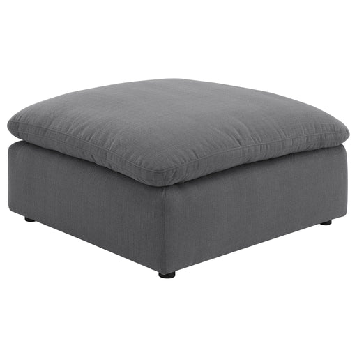 Greeley - Upholstered Square Ottoman With Cushion - Charcoal Furniture Max