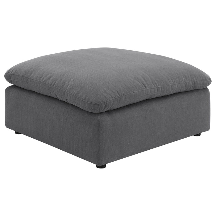 Greeley - Upholstered Square Ottoman With Cushion - Charcoal Furniture Max