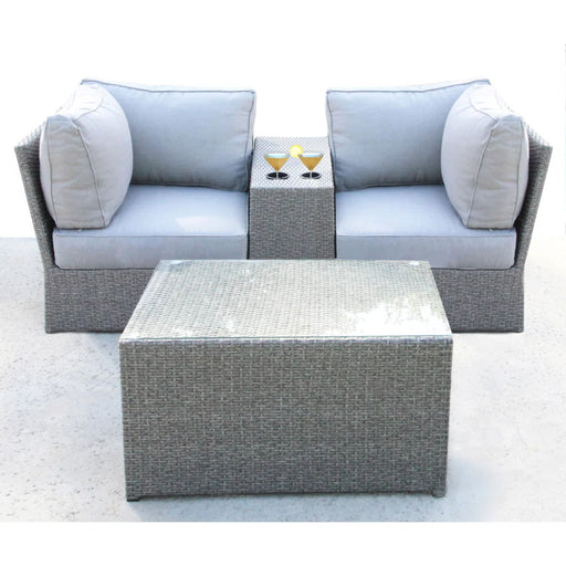 2 Person Sectional Seating Group With Cushions - Gray Mix LSI Patio Furniture