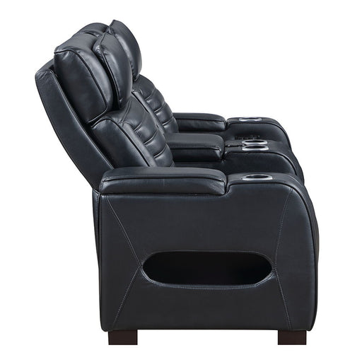 Ephron - Power Motion Loveseat With Console, Power Headrests, LED & Speakers - Black ACME